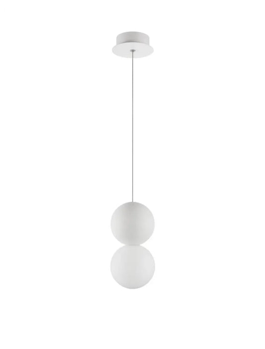 Pendul structura din Metal Alb si abajur din Sticla Alb H120xL10cm IP20 ZERO