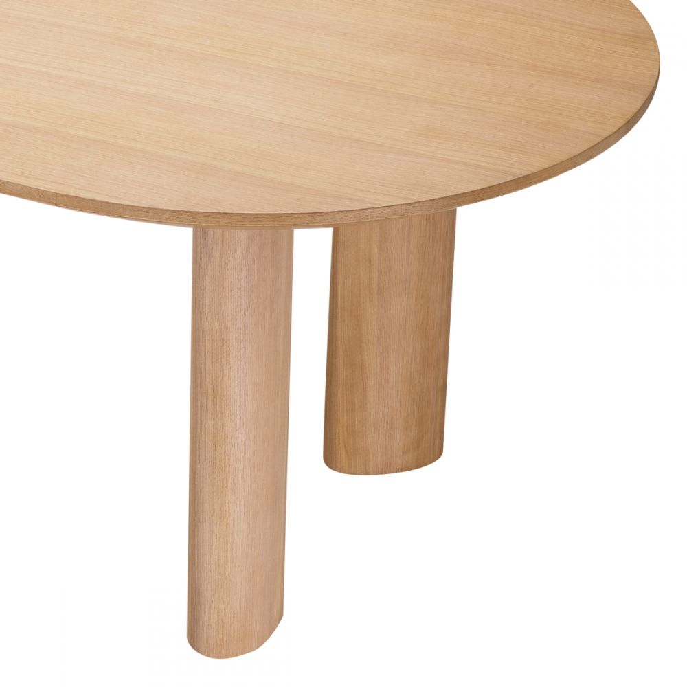 Masa Oval Mogardo S Eichholtz din Furnir de stejar Bej de 6-8 persoane L244xH77cm