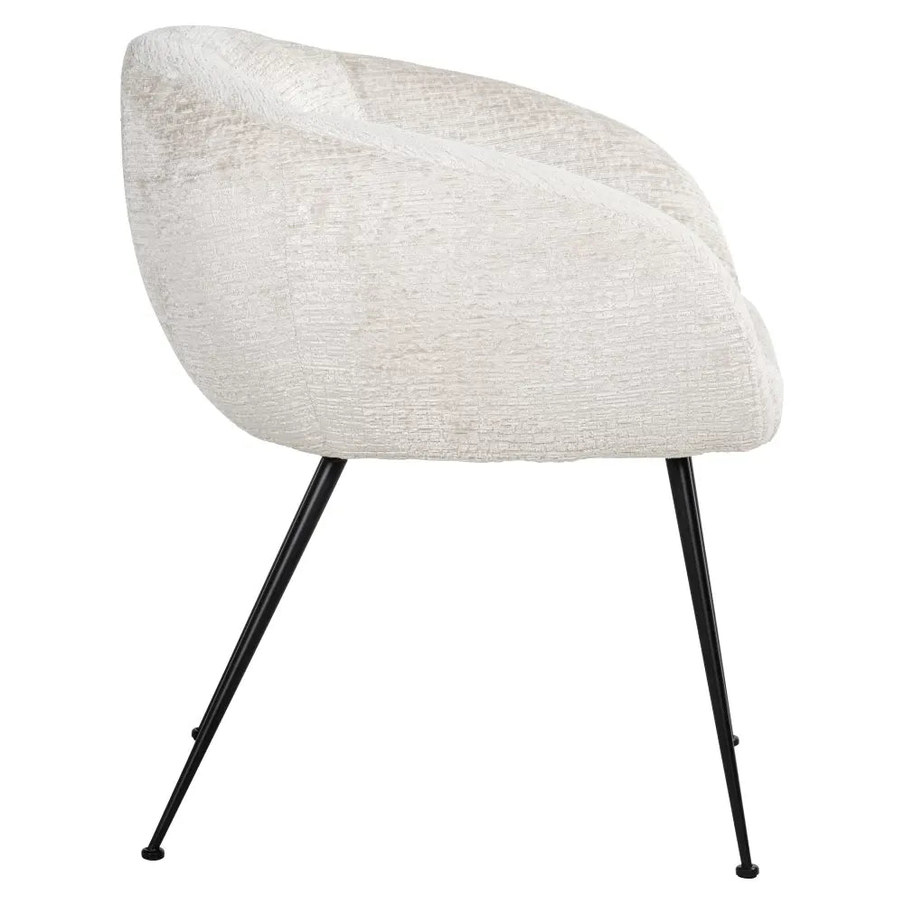 Scaun tapitat cu Stofa Crem cu picioare din Metal Negru H77xL65xA62cm Ruby Richmond Interiors