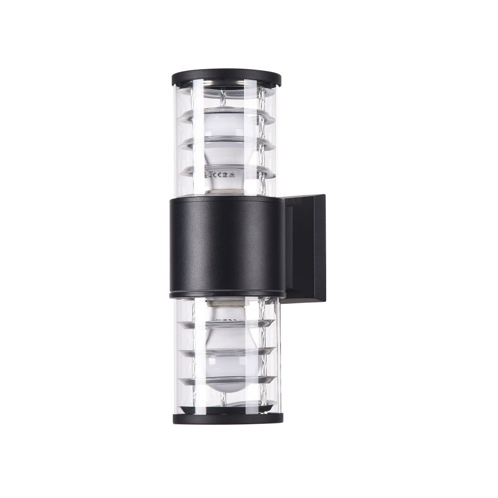 Aplica de perete pentru exterior din Sticla Transparent cu 2 becuri L11x18xH32cm Bronx