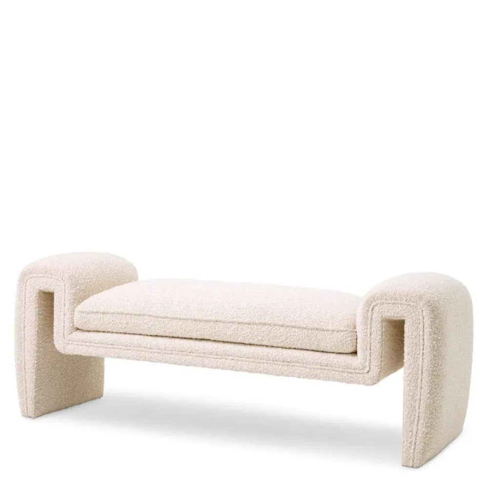 Bancheta tapitata cu Stofa boucle Crem L144xH52cm Tondo S Eichholtz