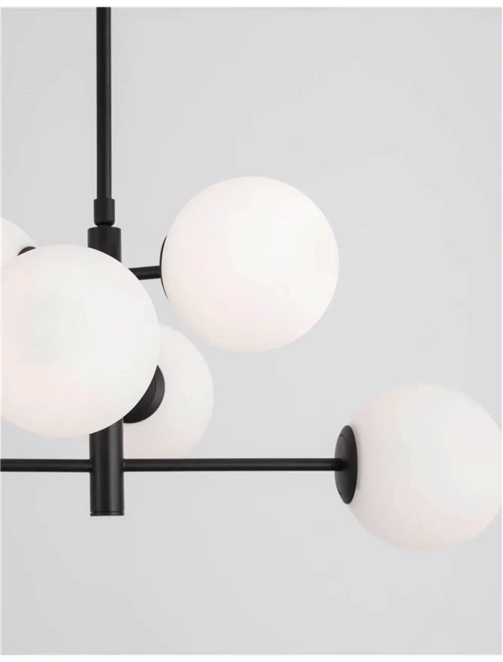 Lustra structura din Metal Negru si abajur din Sticla Alb H120xL70cm IP20 IMPERO