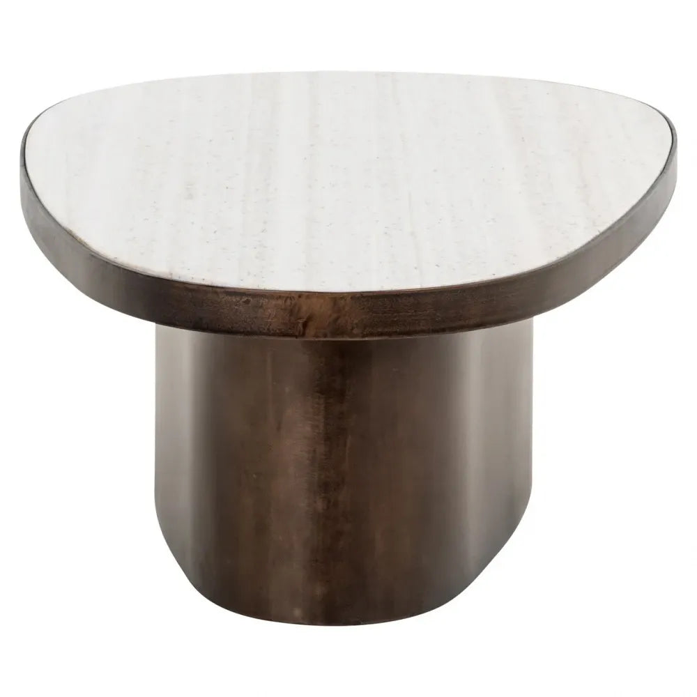 Masuta de cafea din MDF/Metal Maro si Marmura Crem L130xH35cm Biloxi Richmond interiors