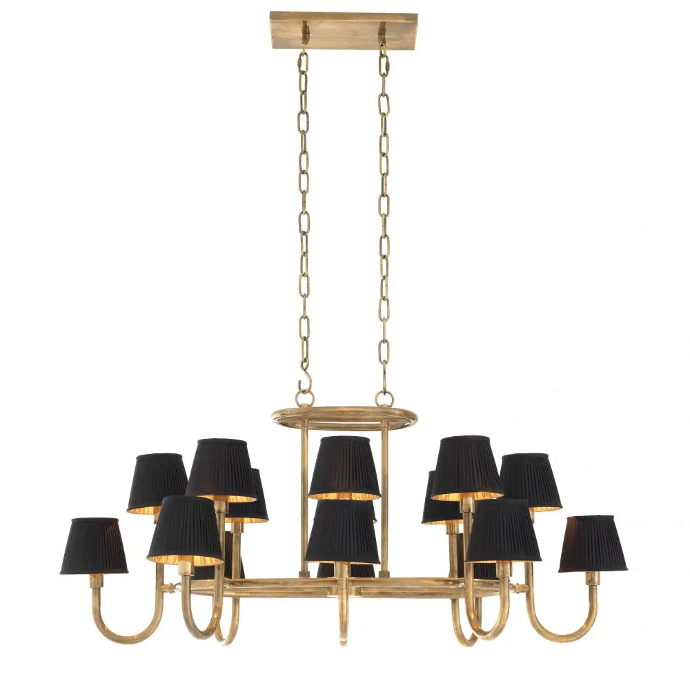 Candelabru din Metal Alama si Stofa Negru H57xL120.5cm Sparrows Eichholtz
