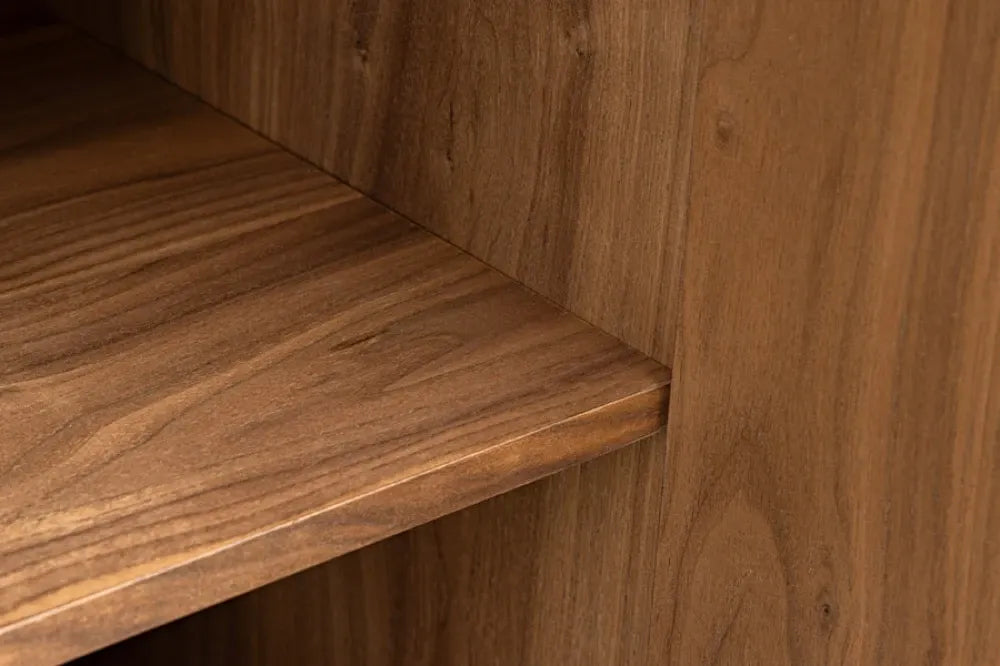Comoda din MDF/Furnir de nuc Maro si Metal Negru L180xH80cm GRANDEZZA