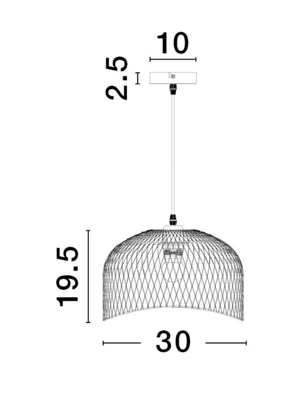 Pendul structura din Metal Alb si abajur din Metal Alb H120xL30cm IP20 LYRON