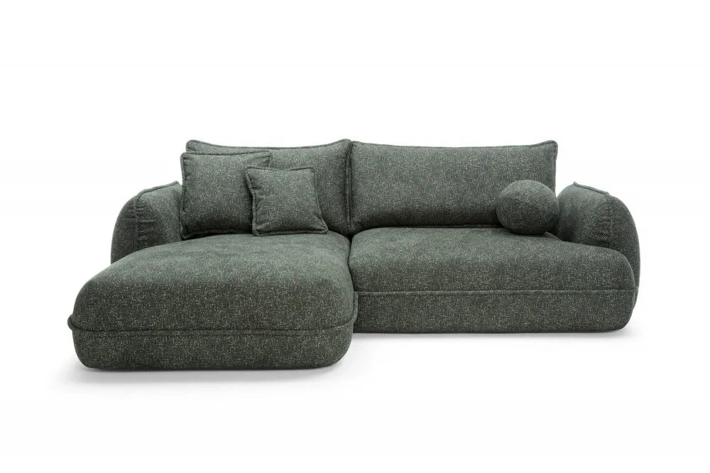 Coltar extensibil cu spatiu depozitare din Stofa Verde Visby