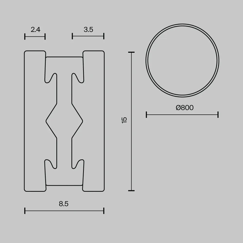 Sina rotunda diametru 80cm Flarity din Aluminiu Negru H1.5xL80cm Flarity