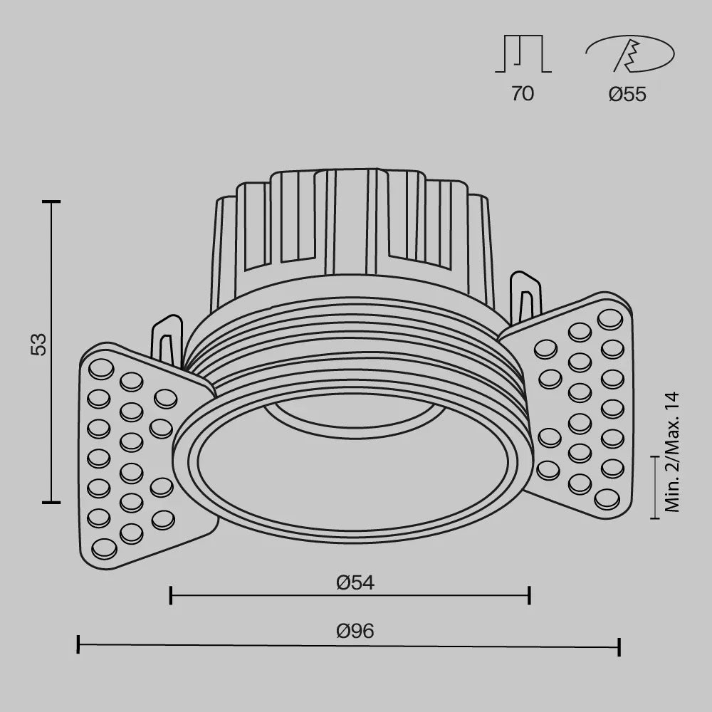 Spot incastrat din Aluminiu Alama H5.3xD5.4cm 7W 500lm 3000k Round