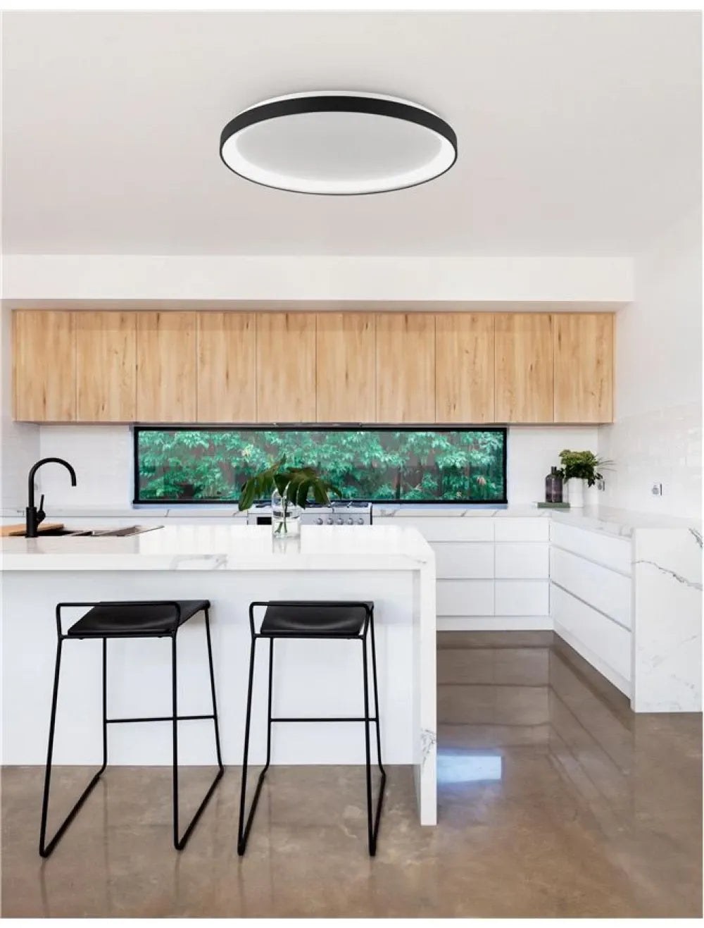 Plafoniera din Aluminiu Negru H6xL58cm IP20 50W 3134lm 2700k PERTINO