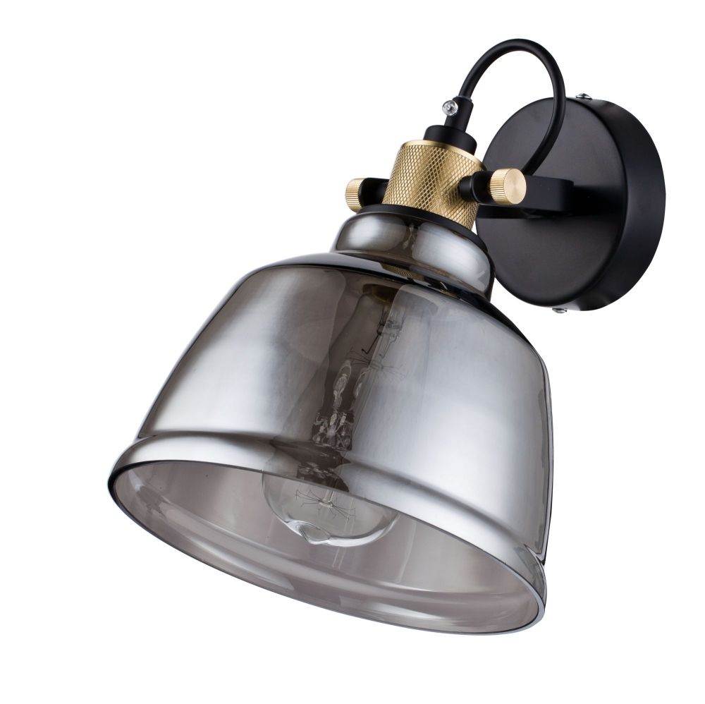 Aplica de perete reglabila din Sticla Negru L20x25xH27cm Irving