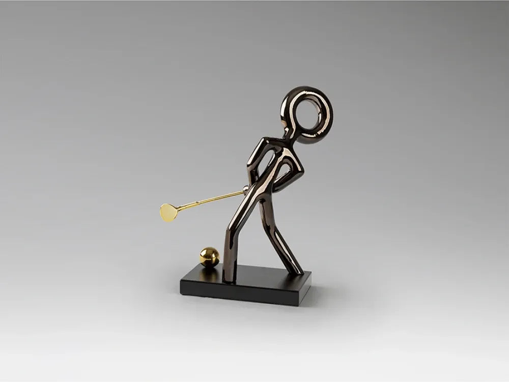 Figurina decorativa din Rasina Negru/Auriu L24xH29cm Golf