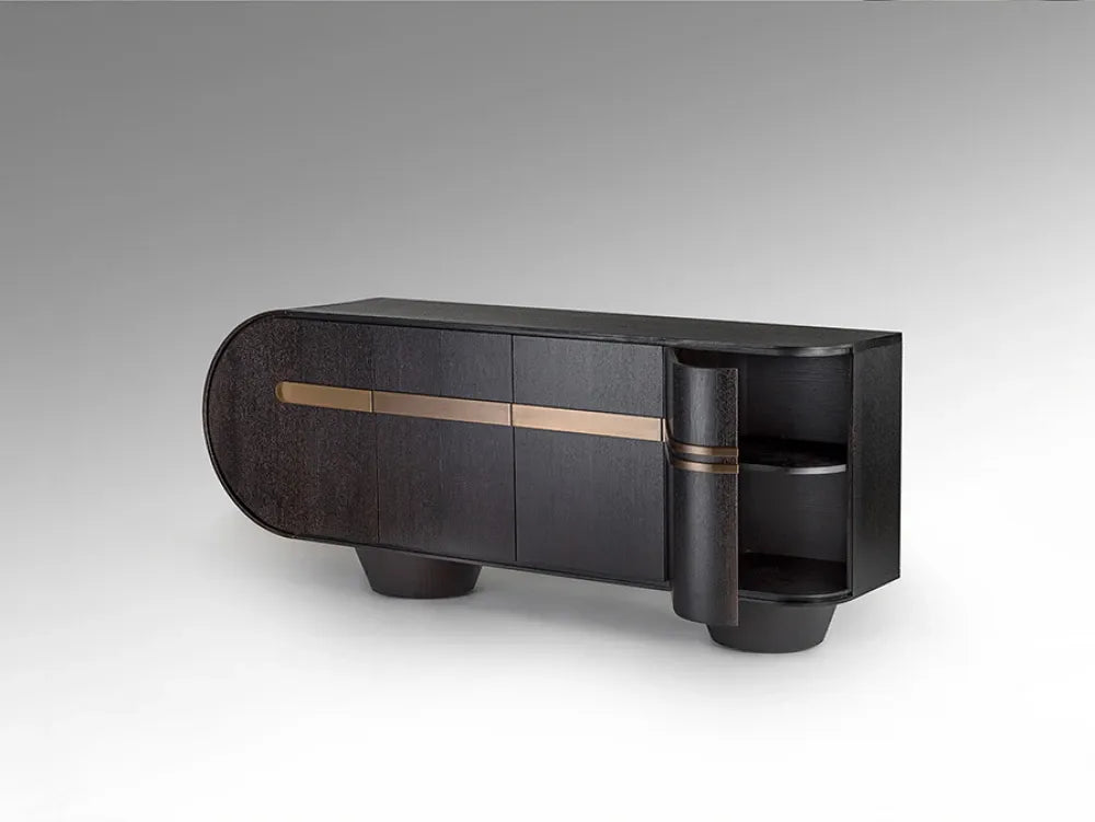 Comoda din MDF/Funir de stejar Maro inchis L202xH81cm Luca