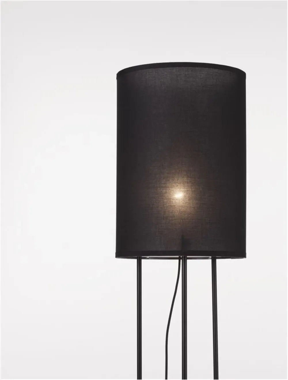 Lampa de podea structura din Aluminiu Negru si abajur din Textil Negru H135xL30cm IP20 LEITH