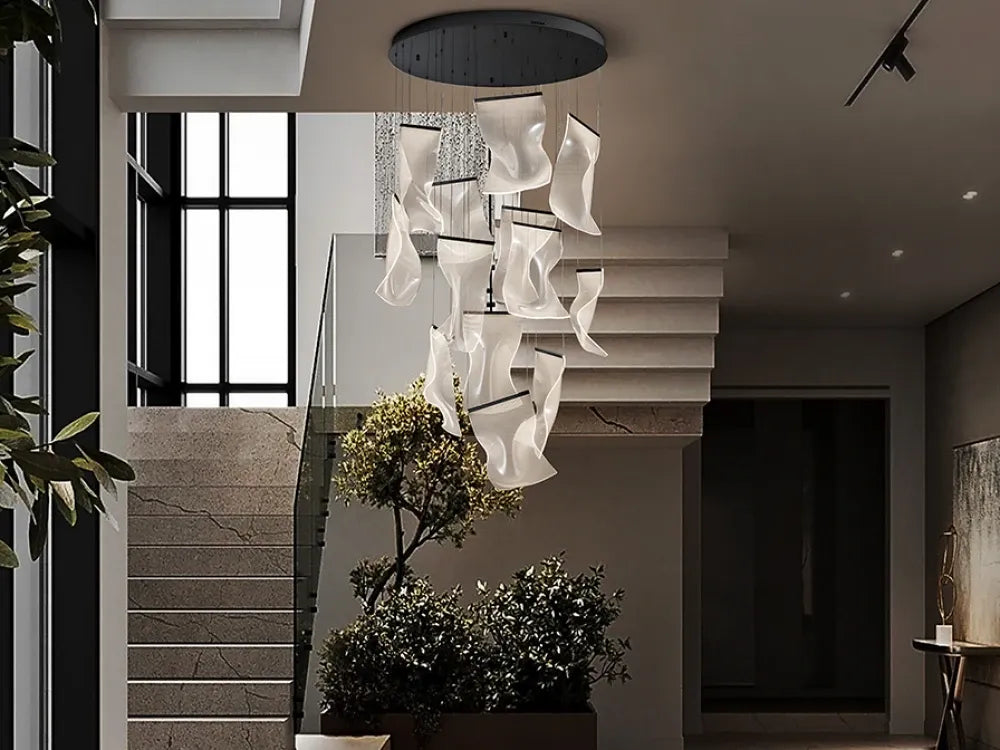 Lustra din Metacrilat Transparent/Negru D85xH300cm Velos