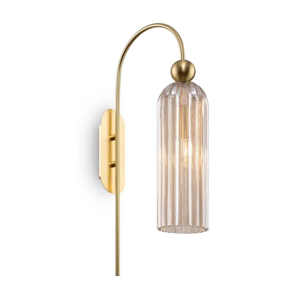 Aplica de perete Metal si Sticla Auriu/Crem D10xH54cm Antic