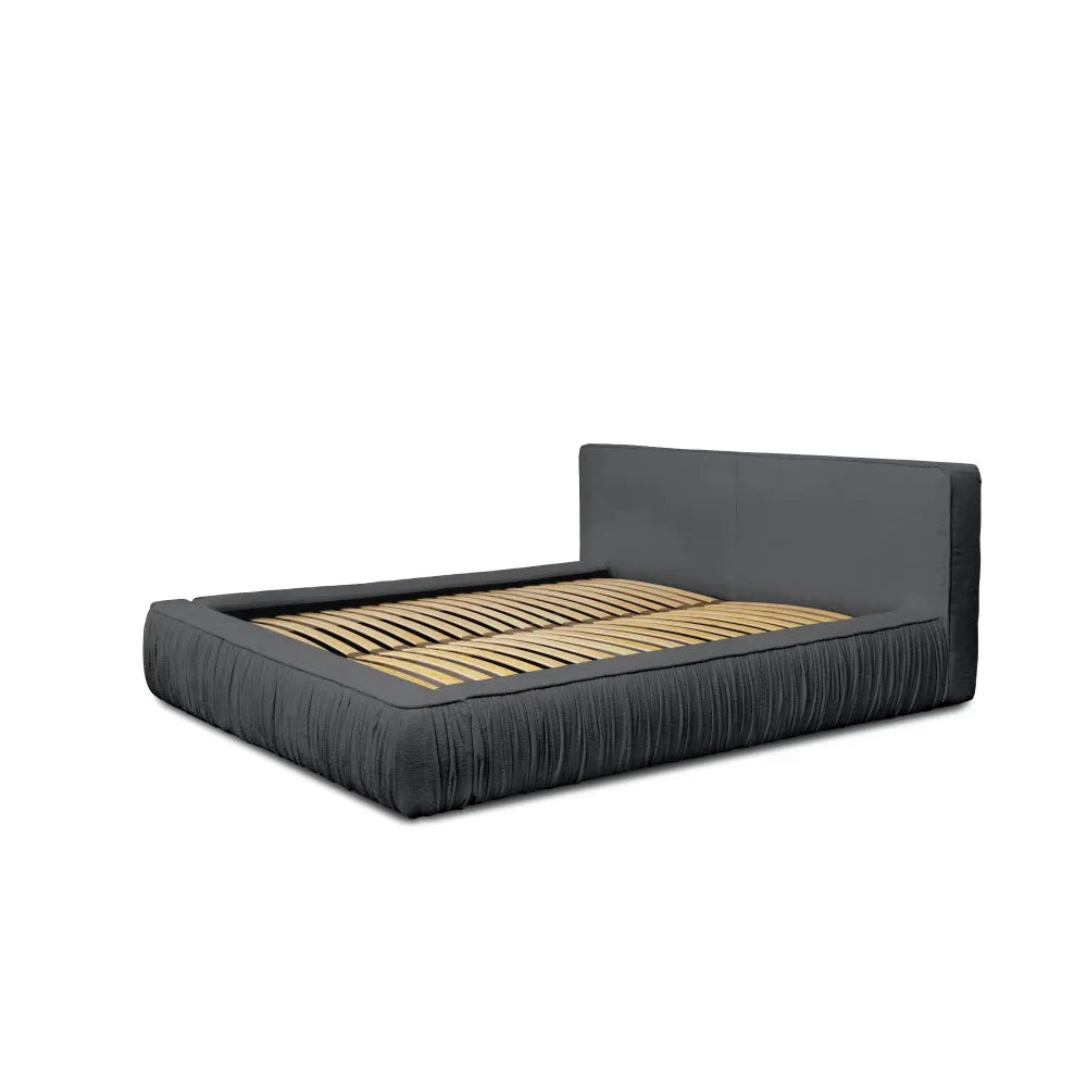 Pat 140x200cm tapitat cu Chenille Gri inchis Naomi