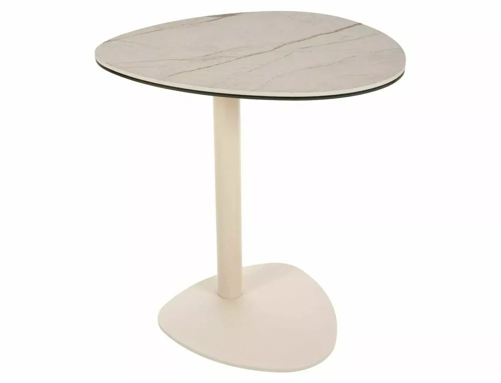 Masuta de colt din Metal Bej si Sticla securizata+Ceramica Bej mat L50xH54cm Ciao C