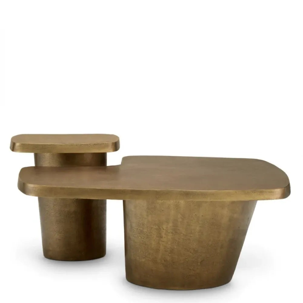 Set 2 Masute de cafea din Metal Alama L45/100xH40/49cm Pierro Eichholtz