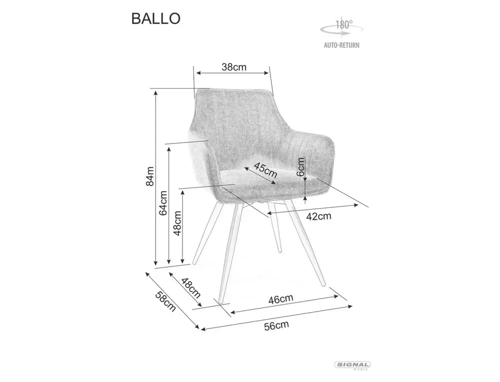 Set 2 scaune din Stofa Bej deschis si Metal Negru Hx84Lx56xA58cm Ballo