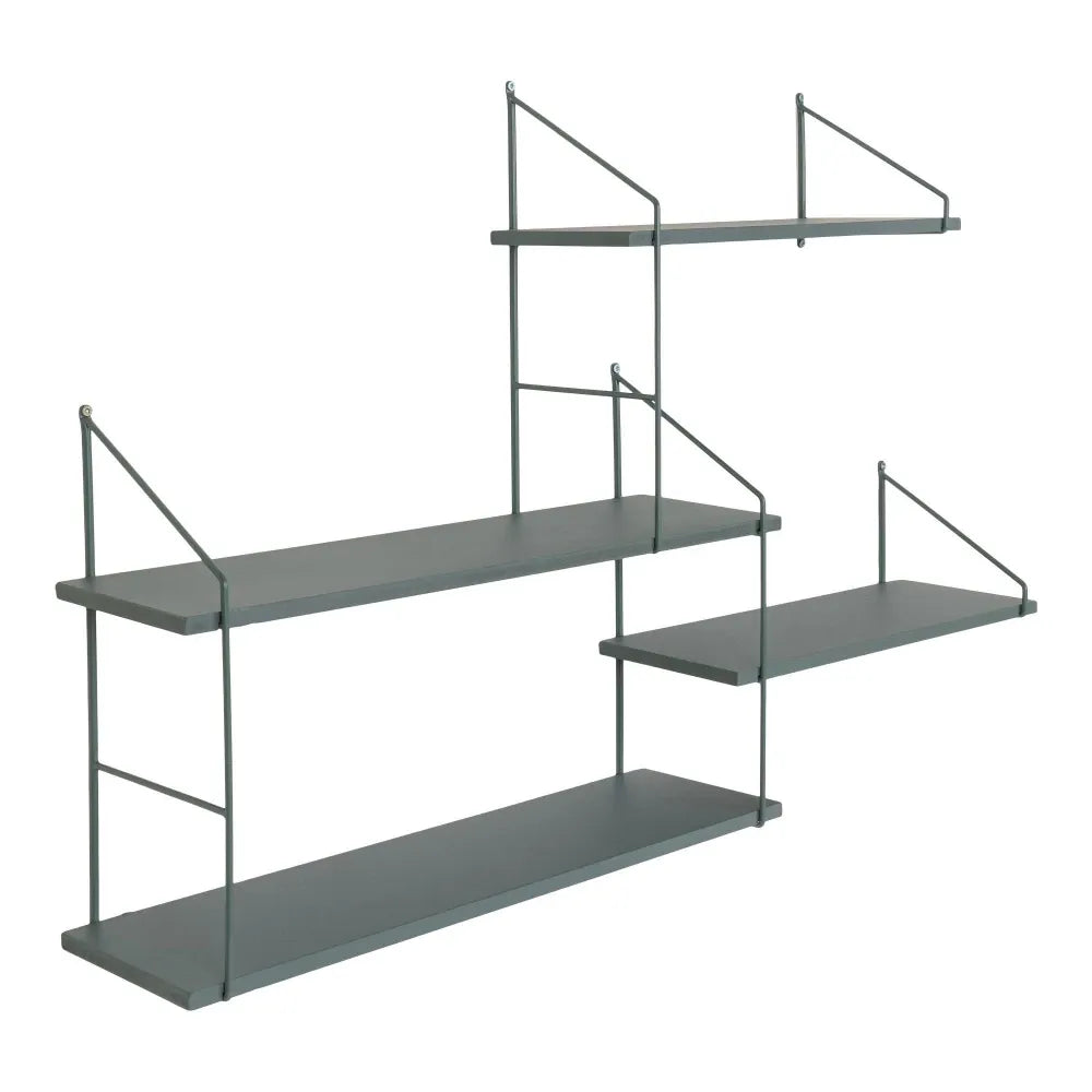Raft de perete din Lemn Verde si Metal Verde L99xH62cm Harlem