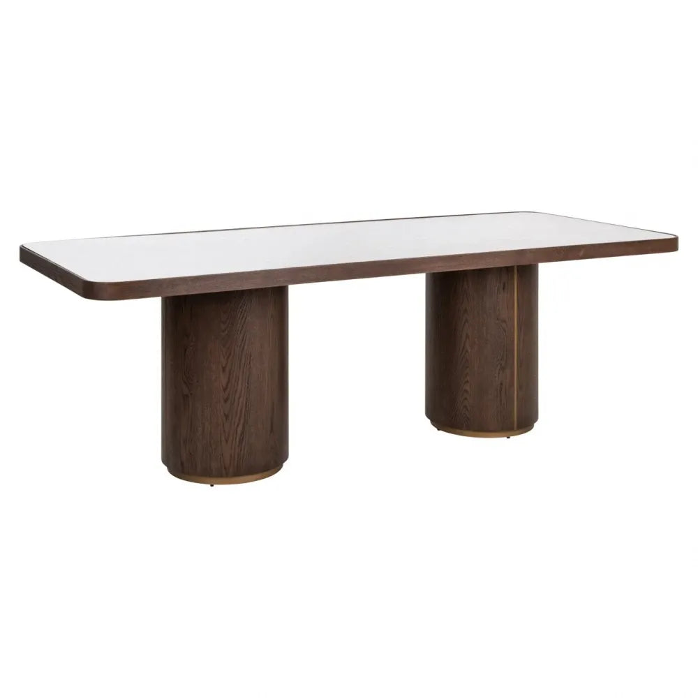 Masa din Metal/Lemn Auriu/Maro si Lemn/In/Sticla Maro/Bej L235xH76cm Willox Richmond interiors