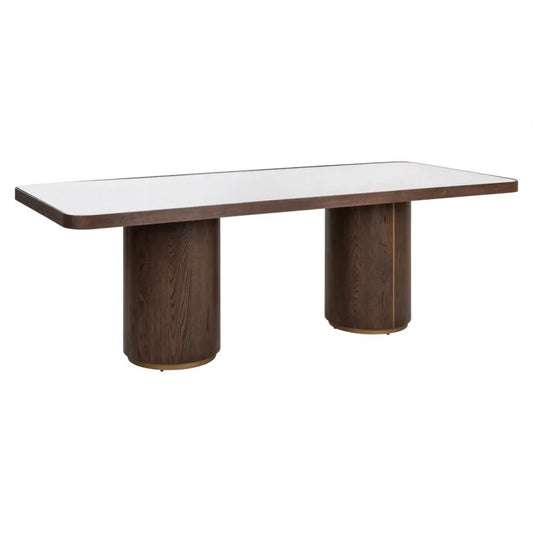Masa din Metal/Lemn Auriu/Maro si Lemn/In/Sticla Maro/Bej L235xH76cm Willox Richmond interiors