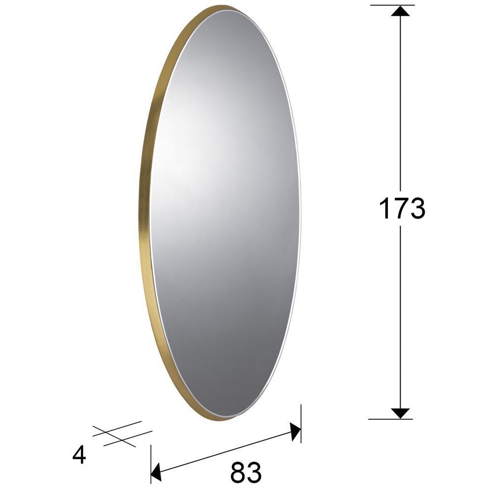 Oglinda Ovala cu rama din MDF Auriu Aries H173xL83cm