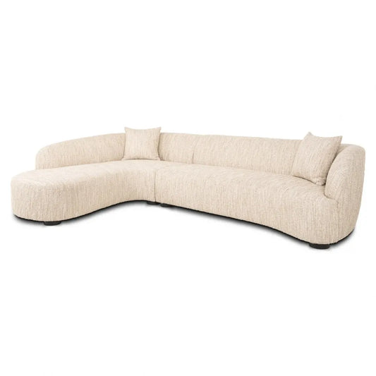 Coltar cu orientare stanga tapitata cu stofa Bej 320x170cm Pandora Richmond interiors