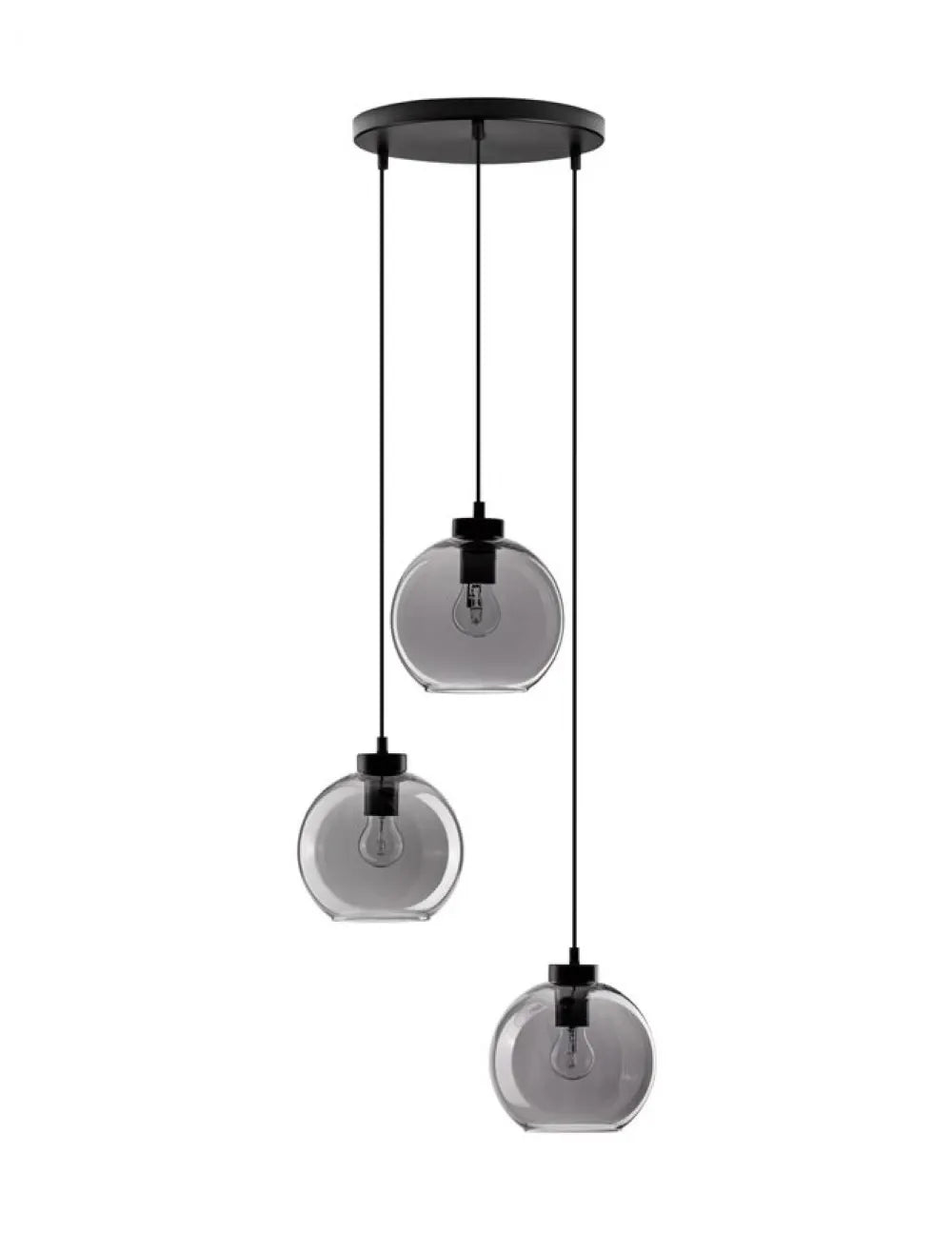 Candelabru structura din Metal Negru si abajur din Sticla Fumuriu H145xL30cm IP20 PALMER