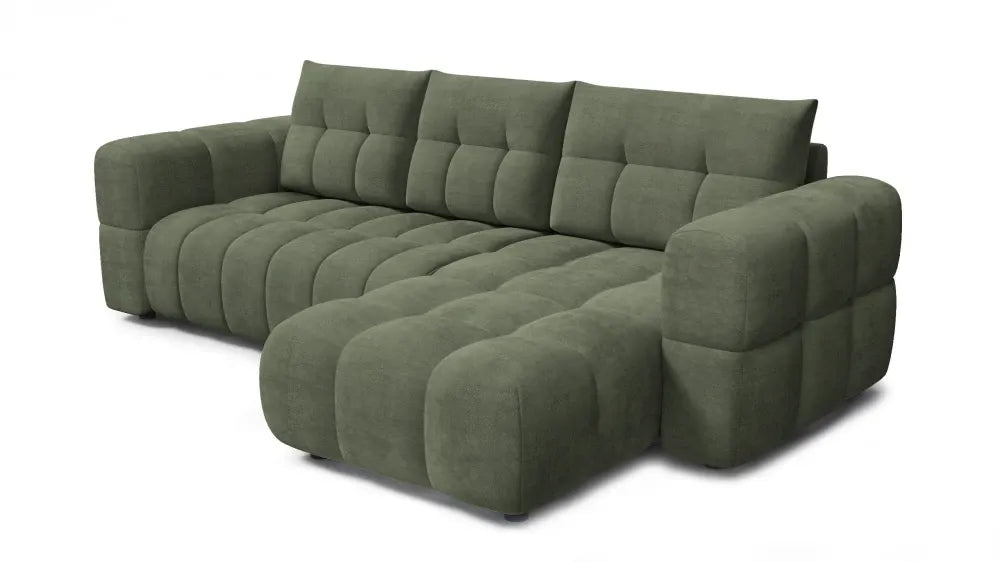 Coltar in forma de L tapitat cu material pet friendly Alias verde L264 x 160cm