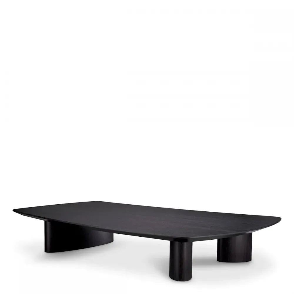 Masuta de cafea Asimetrica din Furnir de stejar Gri carbune L185xl120cm Bergman Eichholtz