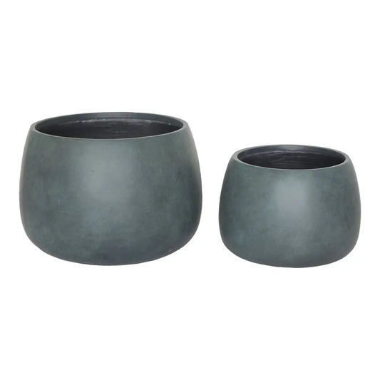Set 2 ghivece din Ceramica Verde H29/37xD42/55cm Stanbury