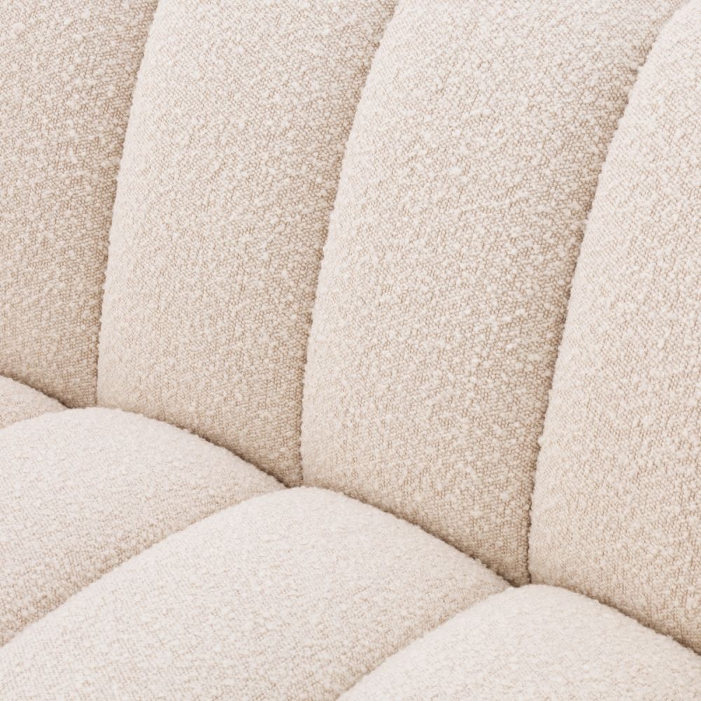 Canapea fixa Kelly S Eichholtz tapitata cu Stofa boucle Crem L234cm