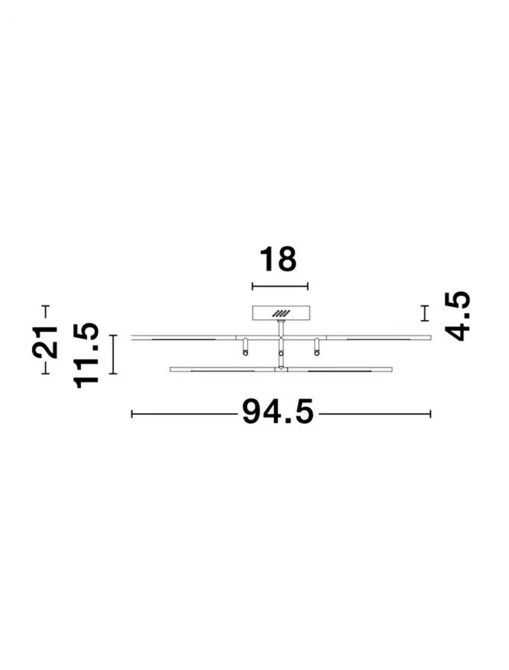 Plafoniera structura din Metal Auriu si abajur din Acrilic Alb H21xL94.5cm IP20 50W 2438lm 3000k RACCIO