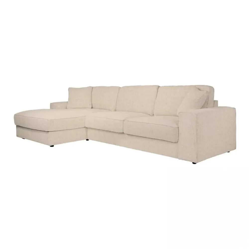 Coltar fix cu orientare stanga tapitat cu Chenille Bej L312cm Santos Richmond interiors