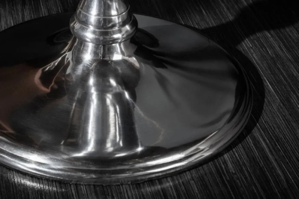 Masuta laterala Rotunda din Lemn de mango Maro si Metal Argintiu D51xH60cm Extravagancia