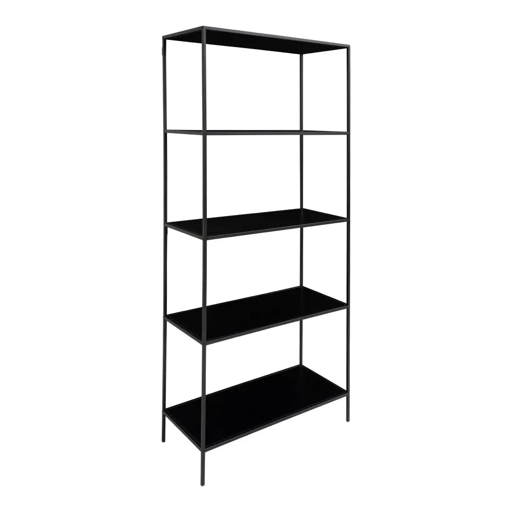 Etajera din Metal Negru si PAL Negru L80xH170cm Vita