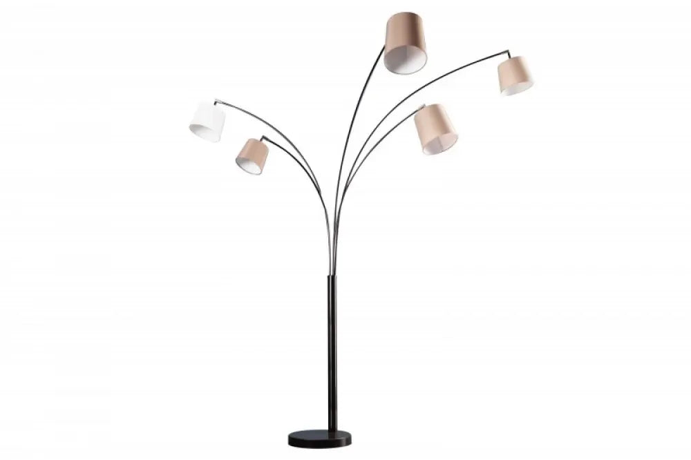 Lampa de podea din Metal Negru si Textil Bej/Maro H205xL120cm Levels