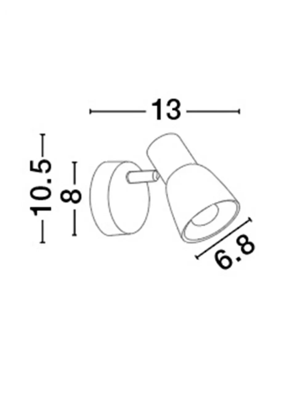Aplica perete structura din Metal Argintiu si abajur din Sticla Alb H10.5xL8cm IP20 PUBLICO