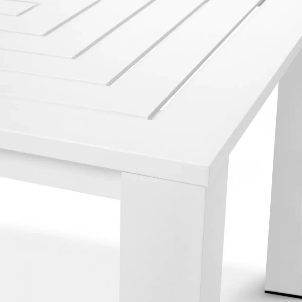 Masa de exterior din Metal Alb H74.5xL240cm Vistamar Eichholtz