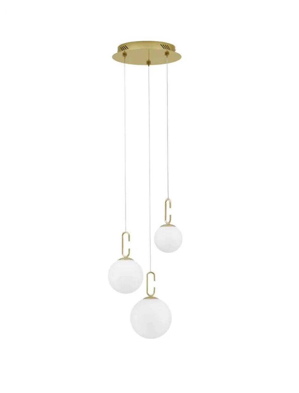 Candelabru structura din Metal Auriu si abajur din Sticla Alb H180xL39cm IP20 25W 2521lm 3000k HOOK