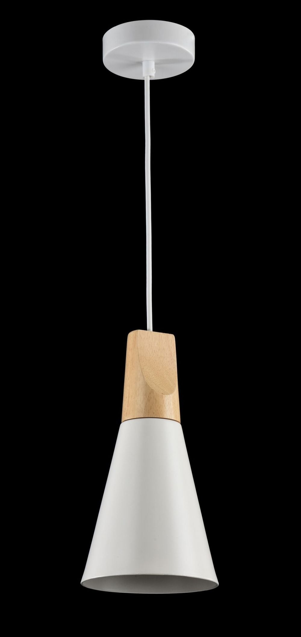 Pendul cu inaltime reglabila din Metal Alb D14xH142cm Bicones