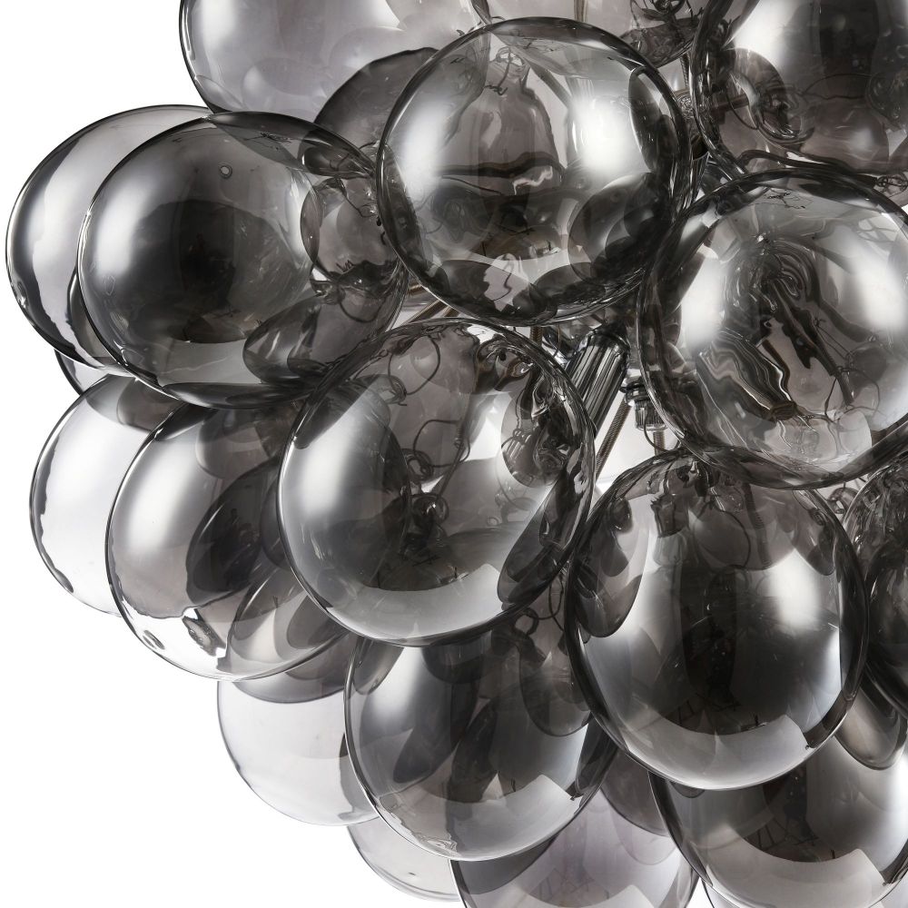 Lustra rotunda cu inaltime reglabila din Sticla Negru cu 8 becuri D50xH170cm Balbo