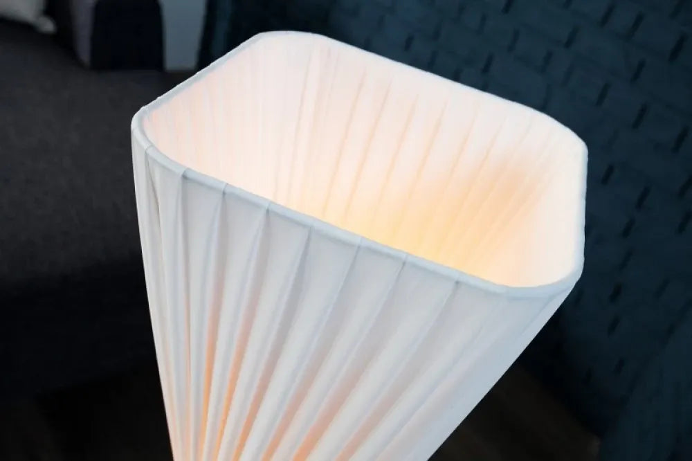 Lampa de podea din Metal Argintiu si Textil Alb H120xL25cm Paris