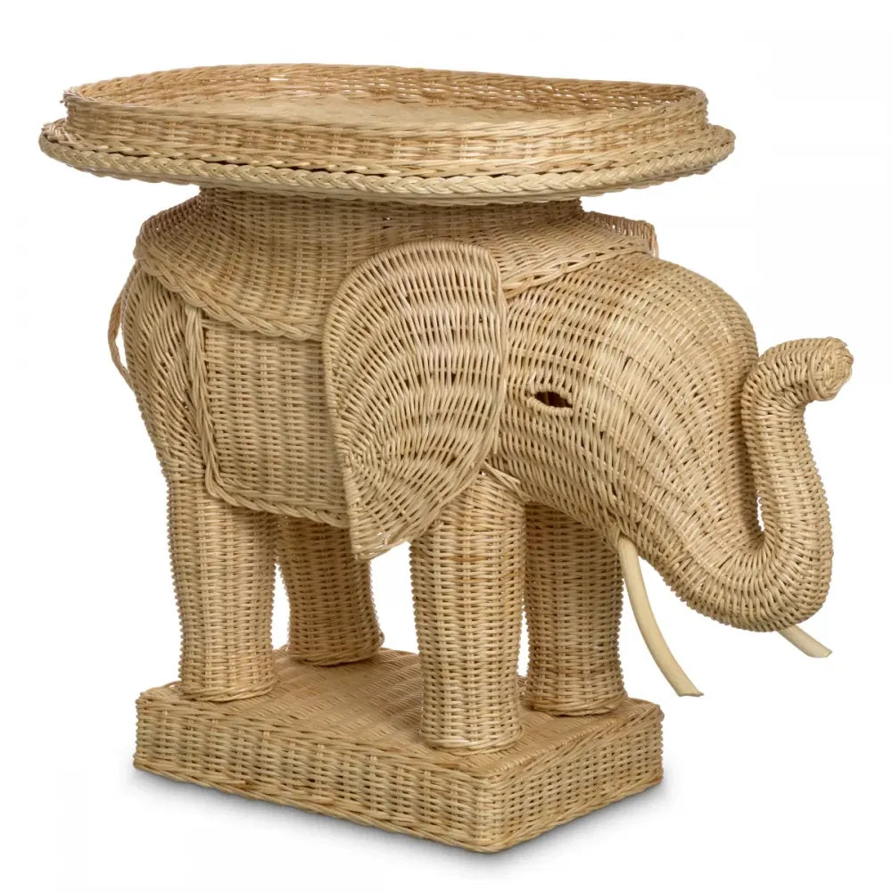 Masuta laterala Ovala din Ratan Bej L40xl68cm Elephant Eichholtz