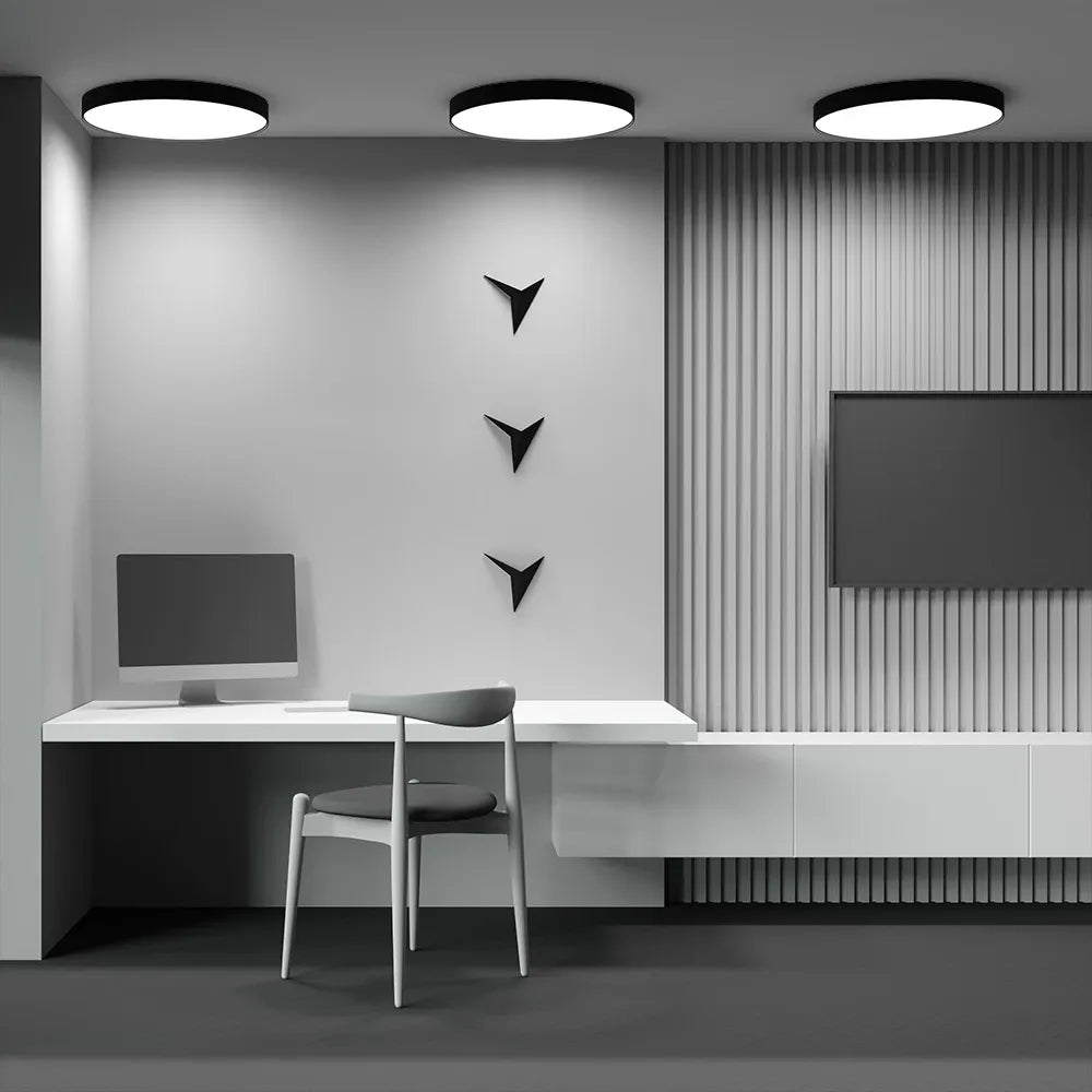 Plafoniera din Aluminiu Negru H6xD60cm Zon