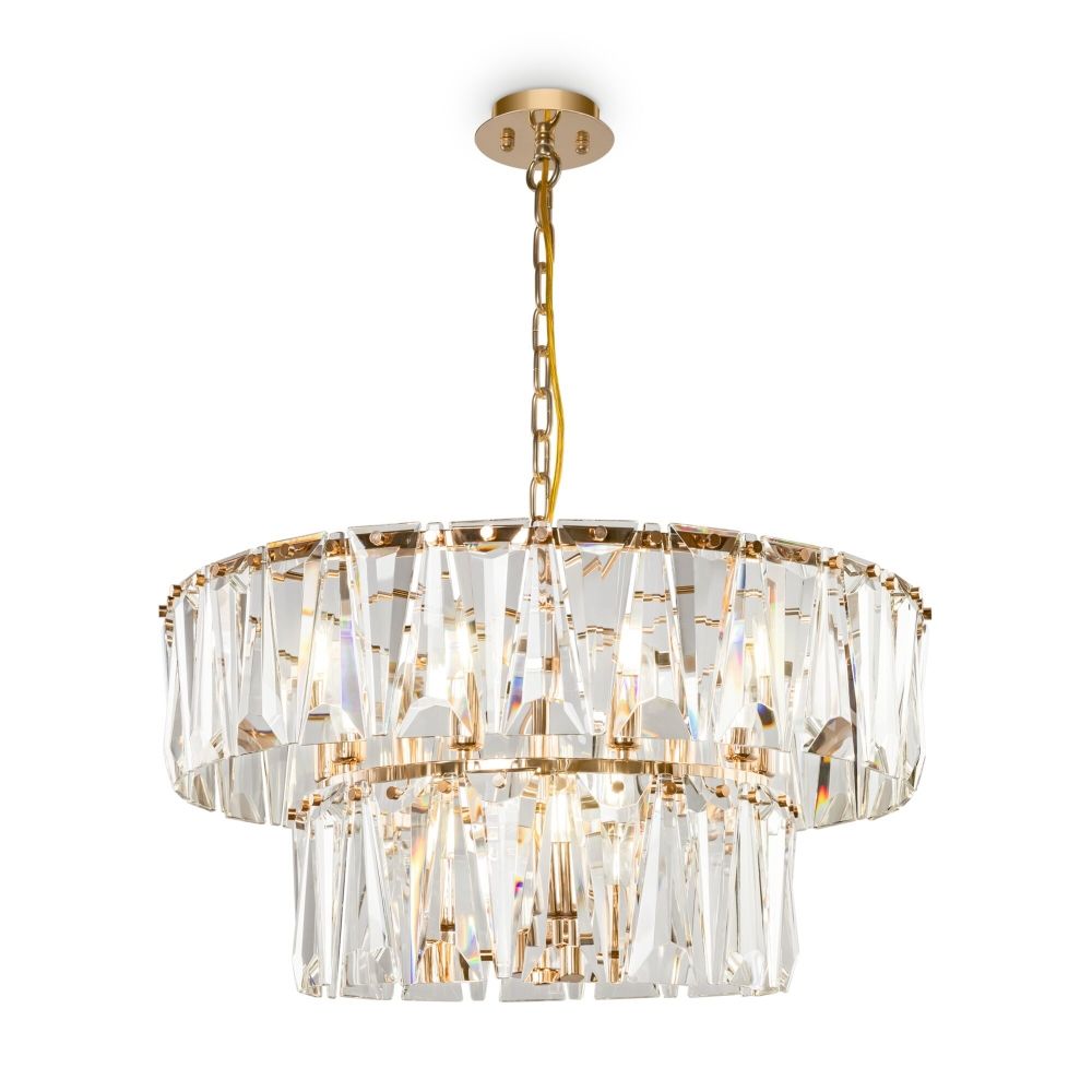 Lustra rotunda cu inaltime reglabila din Sticla Transparent cu 12 becuri D68xH80cm Puntes