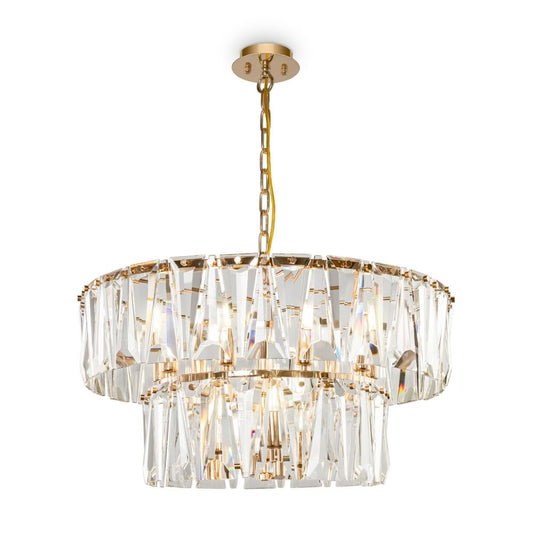 Lustra rotunda cu inaltime reglabila din Sticla Transparent cu 12 becuri D68xH80cm Puntes