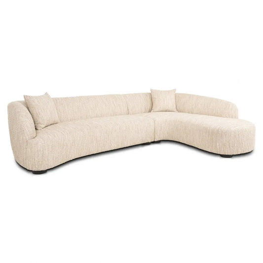 Coltar cu orientare dreapta tapitata cu stofa Bej 320x170cm Pandora Richmond interiors